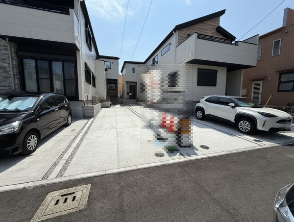 茅ヶ崎市ひばりが丘新築戸建て　1期3号棟の前面道路含む現地写真|前面道路含む現地写真です