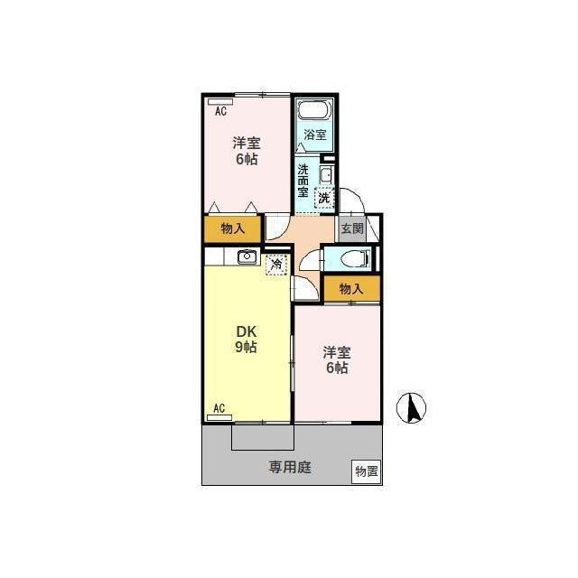 岐阜市粟野西３丁目のアパートの間取り
