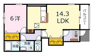 広島市安佐北区落合南９丁目のアパートの間取り
