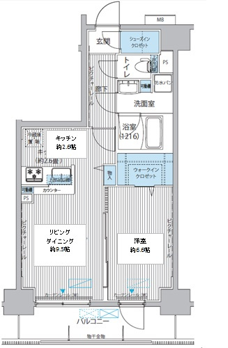 【間取り】 | ウィステミラ西船橋 | 1LDKのお部屋です。