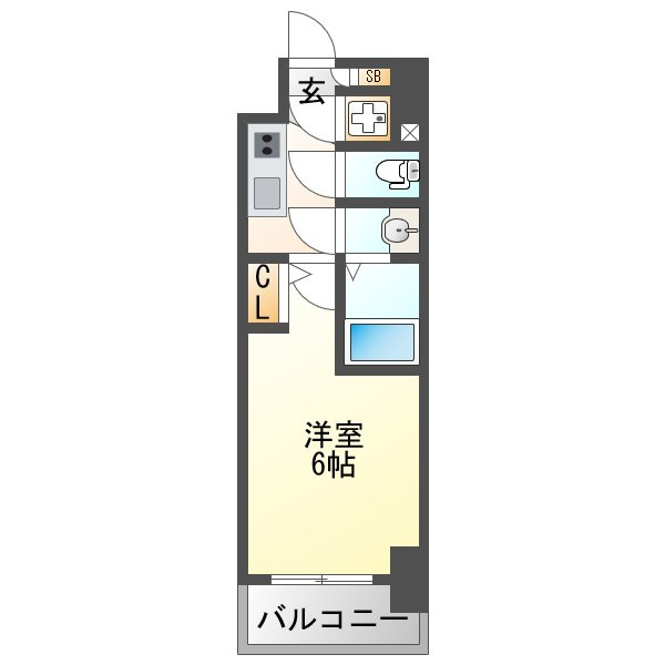 大阪市西淀川区御幣島３丁目の賃貸マンションの間取り