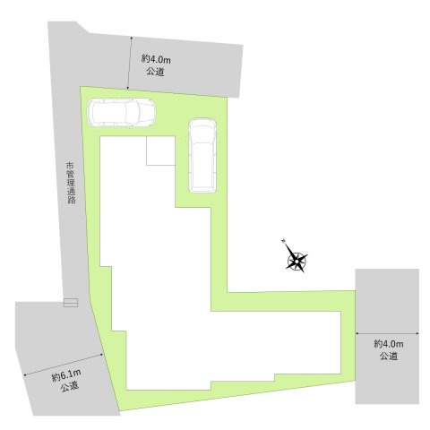 富士見市渡戸１丁目の売地の土地図＋建物プラン例|総額5580万円　土地価格2880万円、建物プラン例価格2700万円、建物面積118.09㎡