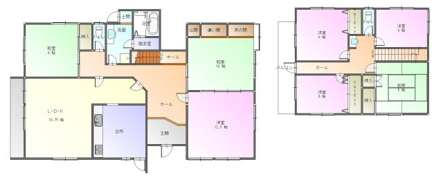 【間取り】 | 南あわじ市松帆　7LDKの中古住宅
