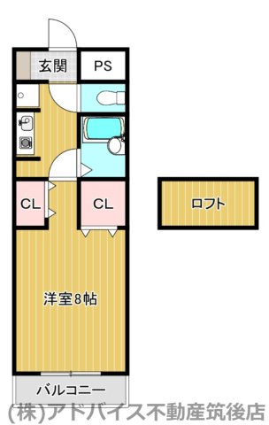 柳川市金納の賃貸マンションの間取り