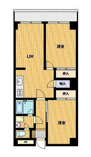 ユトリロ下地 3の間取り