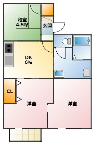 塩田ハイツ Eの間取り