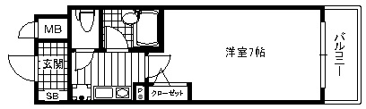 大阪市中央区松屋町の賃貸マンションの間取り