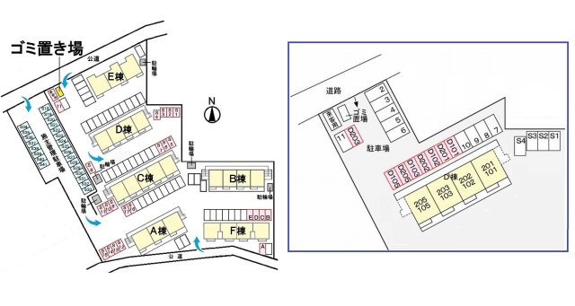 ホワイトルーム飯村 Dの駐車場