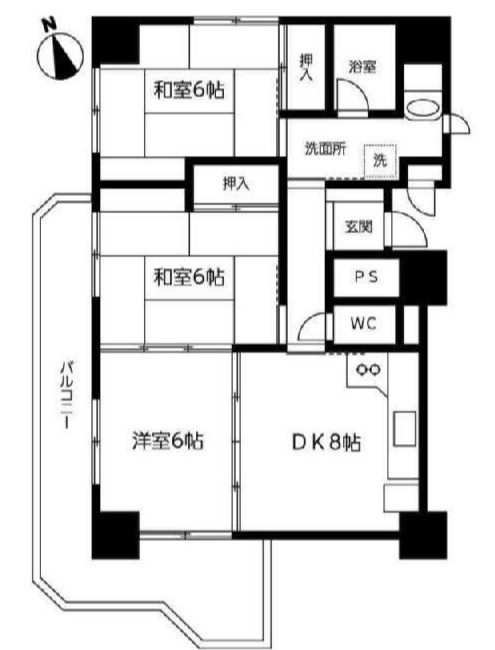 リバーサイドみやこしの間取り