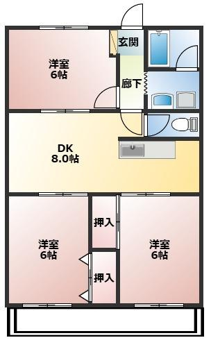 パークサイドハイム Ⅱ棟の間取り