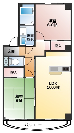 シルクヴェールフジ Aの間取り