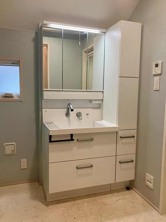 上高田戸建の洗面所