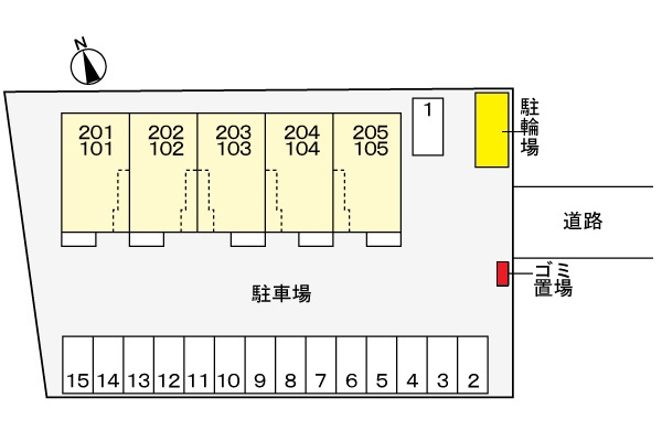 アンソレイユ参番館の区画図