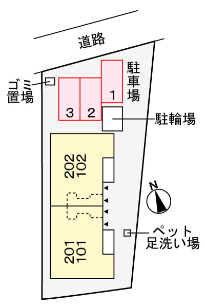 コンフォートDの駐車場