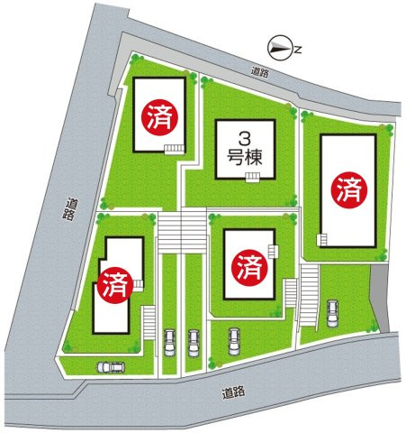 ★1(土)2(日)現地見学可能！★京都市北区西賀茂蟹ケ坂町　ラスト1邸の区画図|全５区画