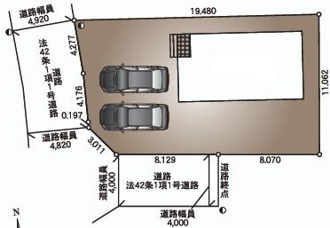壬生町表町　新築戸建1の区画図