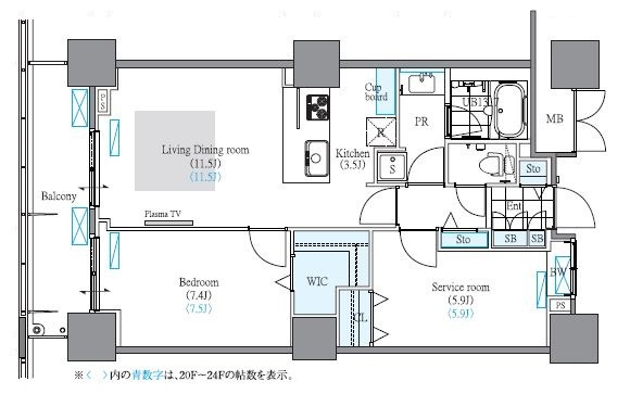 荒川区南千住４丁目の賃貸マンションの間取り