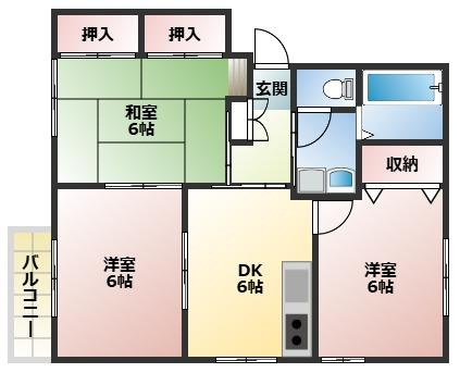 ハイツ大柳 E棟の間取り