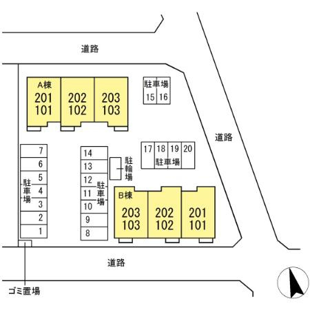 フォンテーヌ Bの区画図