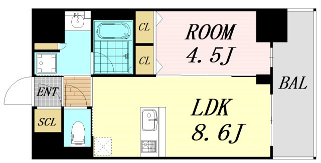 S-RESIDENCE福島diverse　仲介手数料無料の間取り