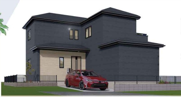 昭島市田中町1丁目　新築　全1棟の外観パース