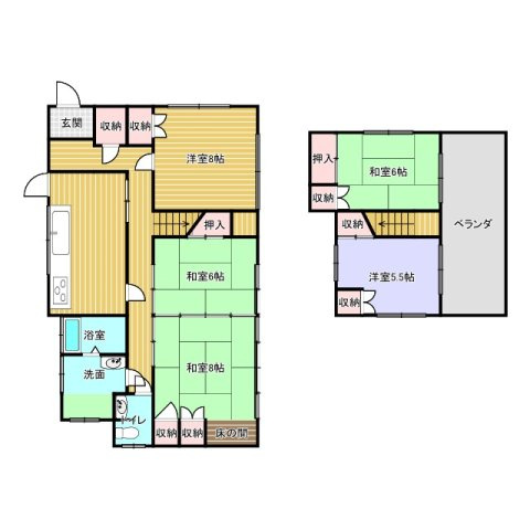 土浦市永国中古戸建の間取り