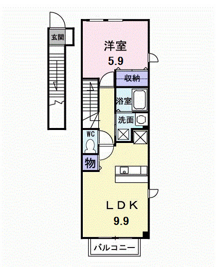 カーサ・ソレイユ三番館の間取り