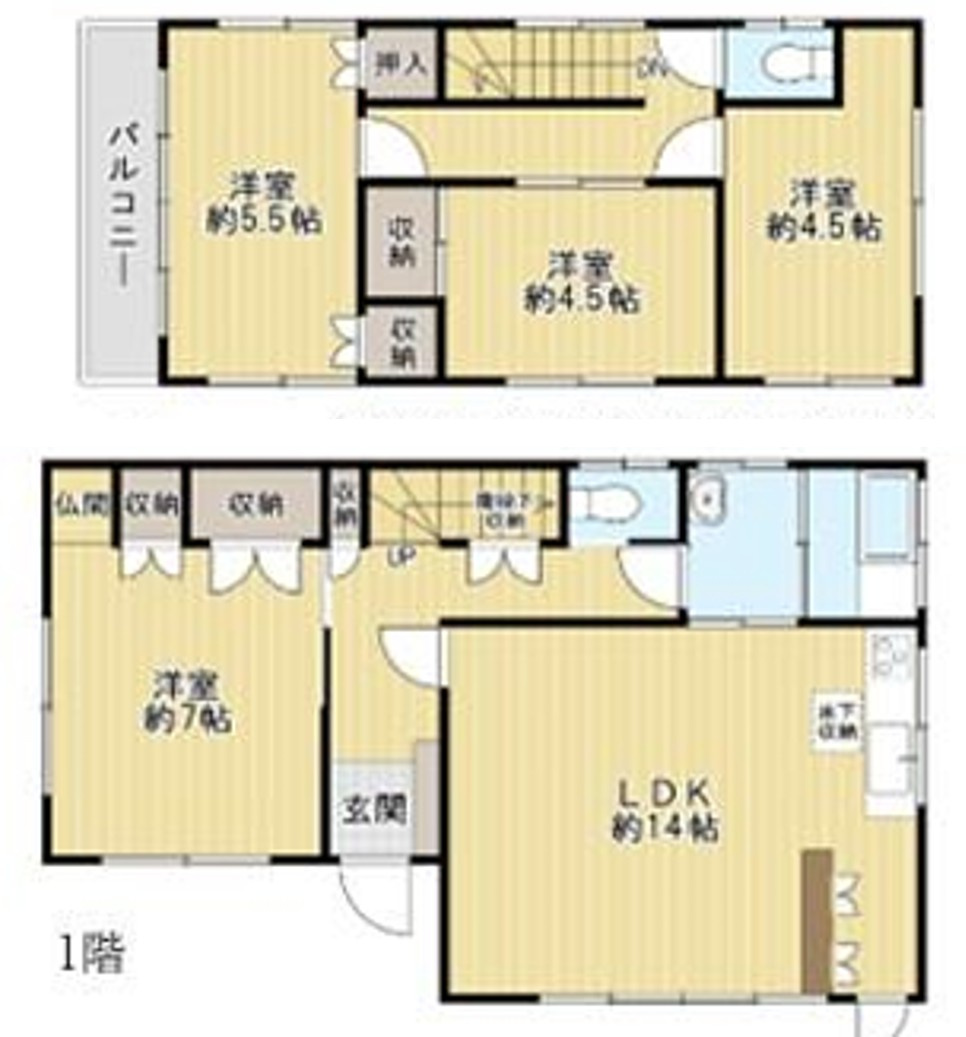 中古売戸建　大網白里市南横川の間取り