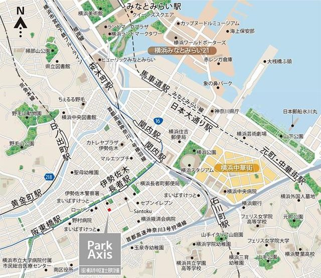 パークアクシス横濱大通り公園の地図