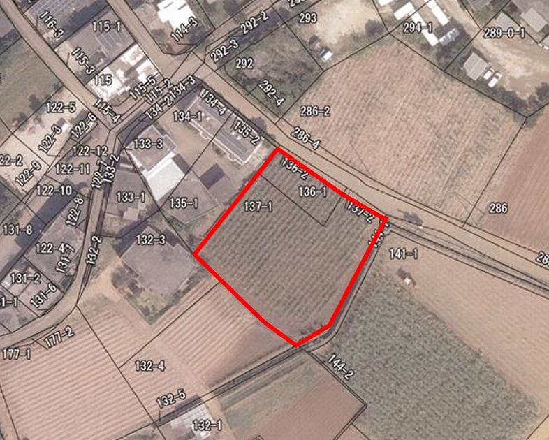 下地字上地136-1他1筆の土地図