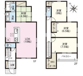廿日市市平良二丁目　№35455の間取り|4ＬＤＫ＋ＷＩＣ