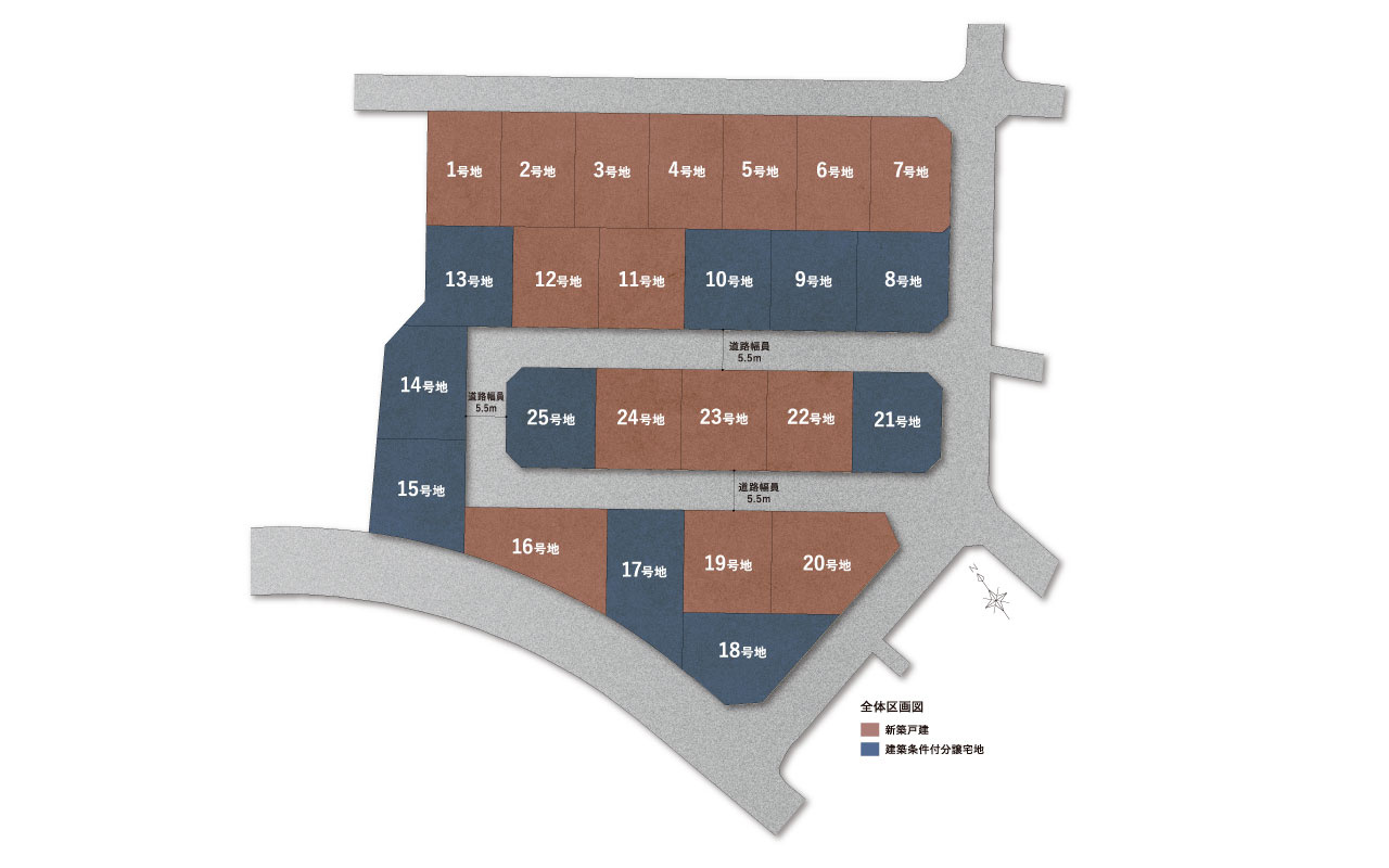 ピークス山の田中央の区画図