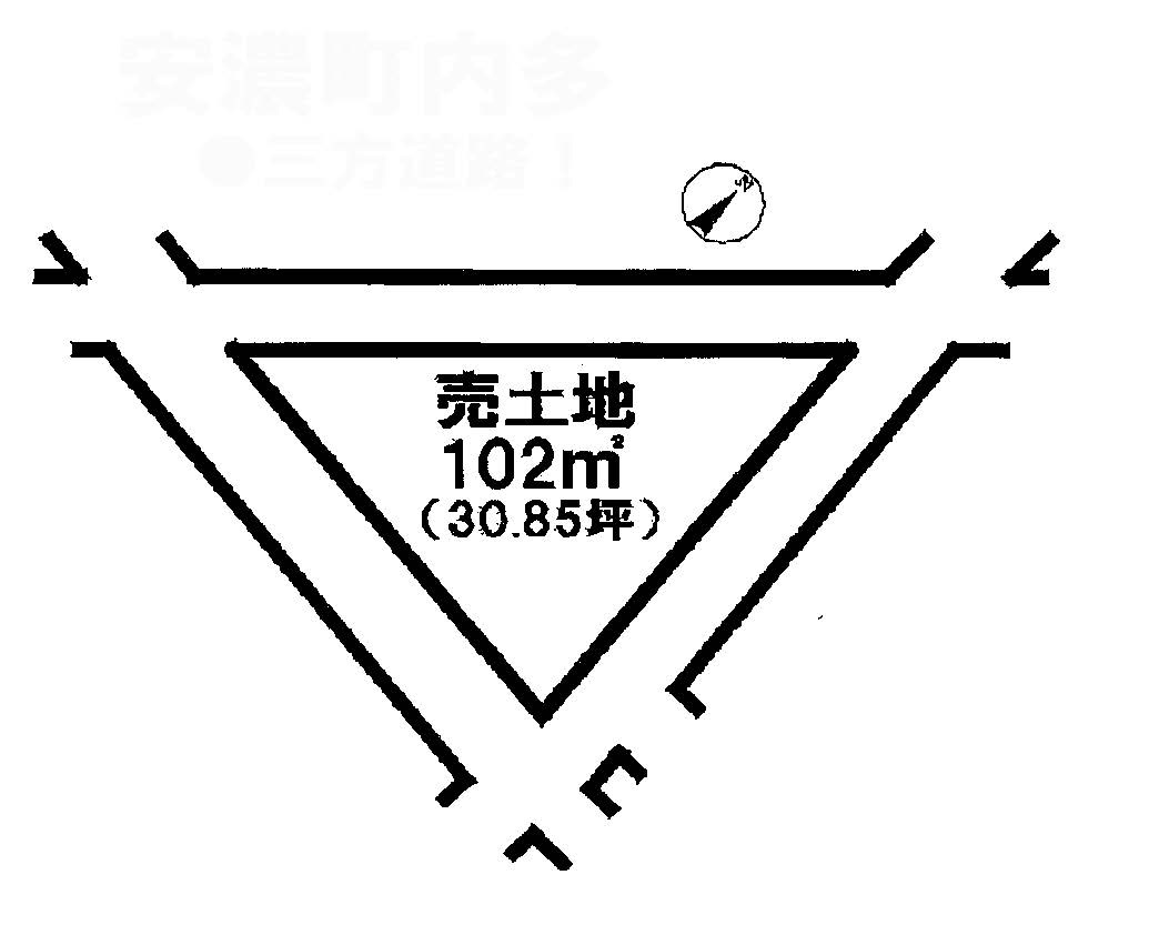 ●津市安濃町内多 売土地の土地図