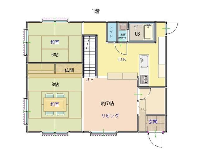【間取り】 | 加茂　戸建貸家 | １階部分