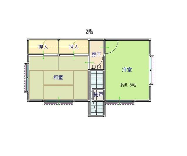 【間取り】 | 加茂　戸建貸家 | ２階部分