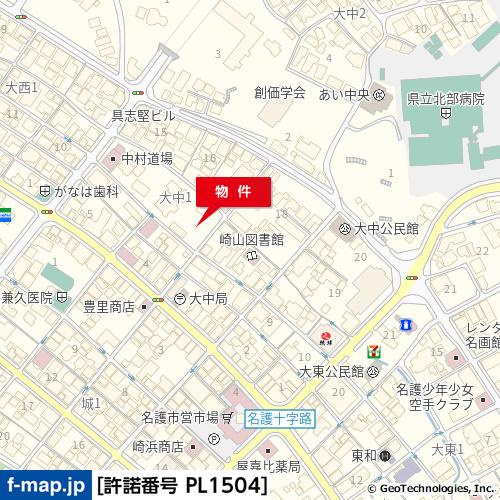 Dパーキング（名護市大中1丁目第1）の地図