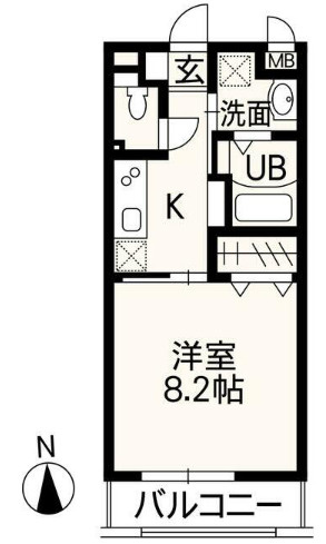 熊本市西区島崎５丁目の賃貸マンションの間取り