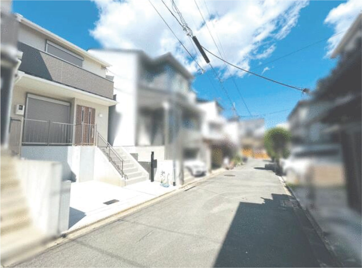 紫野郷ノ上町の前面道路含む現地写真