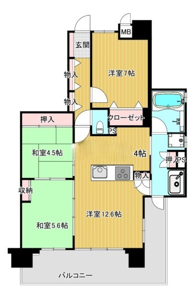 アルファフレシア久留米駅前【キャッシュバック対象物件】の間取り