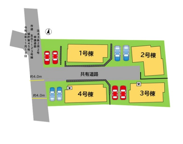 【区画図】 | 福岡市城南区友丘6丁目3期　1号棟（全4棟）【仲介手数料無料・0円】 | 区画図です。1号棟