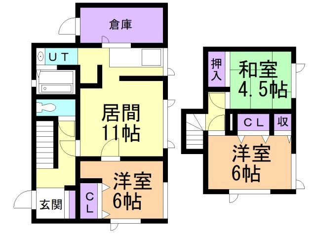 室蘭市絵鞆町3丁目6-7戸建の間取り
