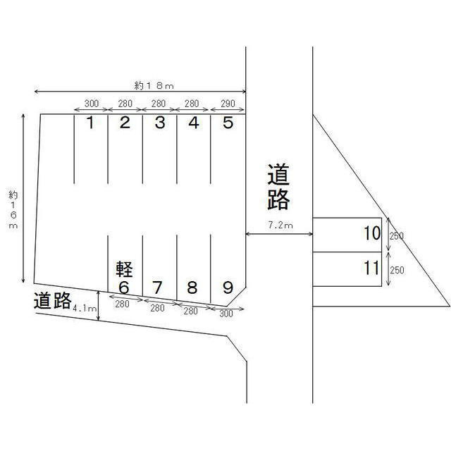 岐阜市加納東陽町の駐車場の間取り
