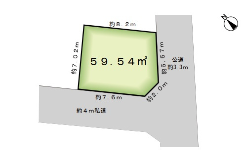 建築条件なし売地／川越市寺尾の土地図