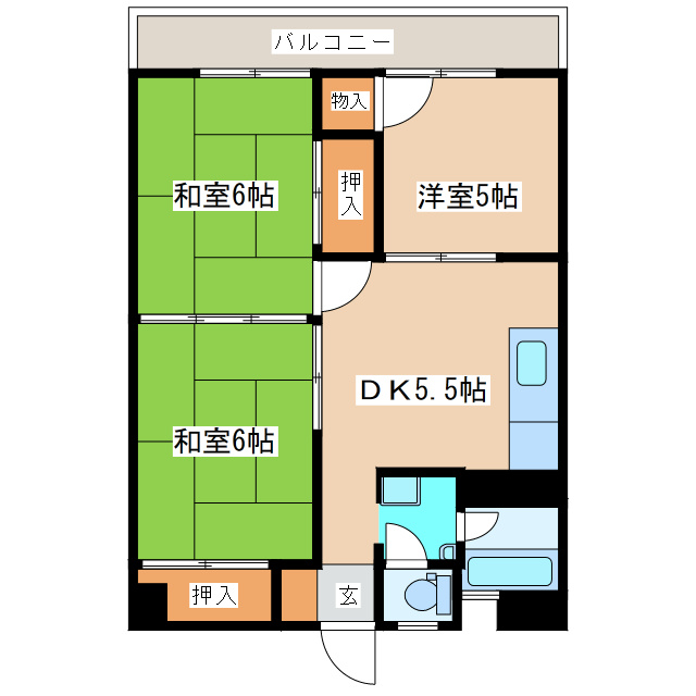 ロイヤルマンション大牟田の間取り