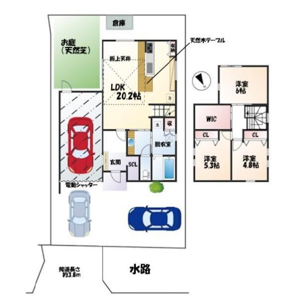 守山市播磨田町　中古戸建ての間取り