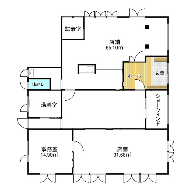 愛国東1-1-18貸事務所の間取り