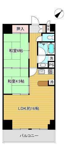 ペットと暮らせるリゾートマンション　ニューステージ川奈の間取り|コンパクトな2LDKの間取り