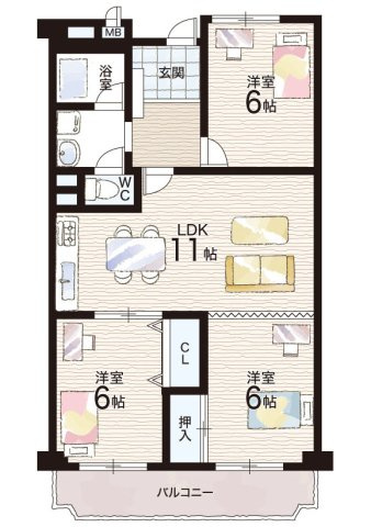 芦屋山ノ手アーバンライフの間取り