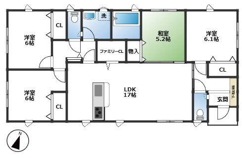 西賀茂蟹ヶ坂町 新築戸建(1号地)の間取り