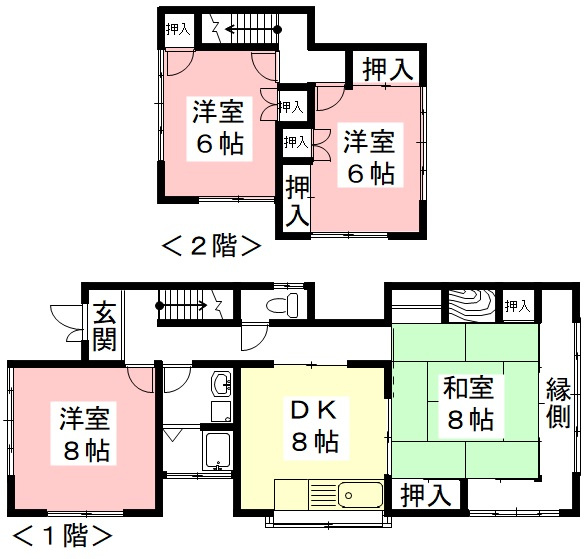 ６４８６７　岐阜市長森岩戸中古戸建ての間取り